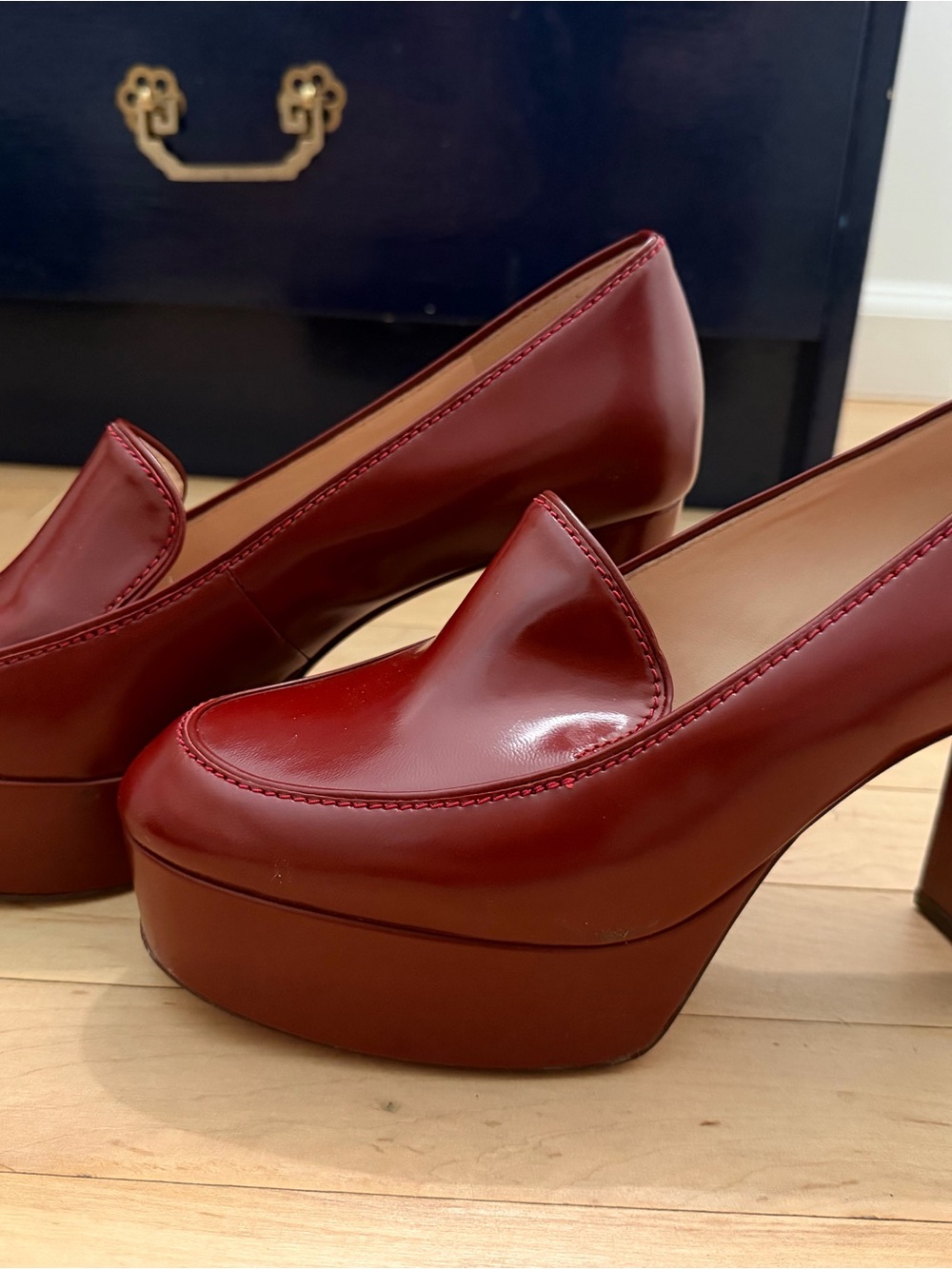 kate spade Burgundy Red Platform Loafer Pumps